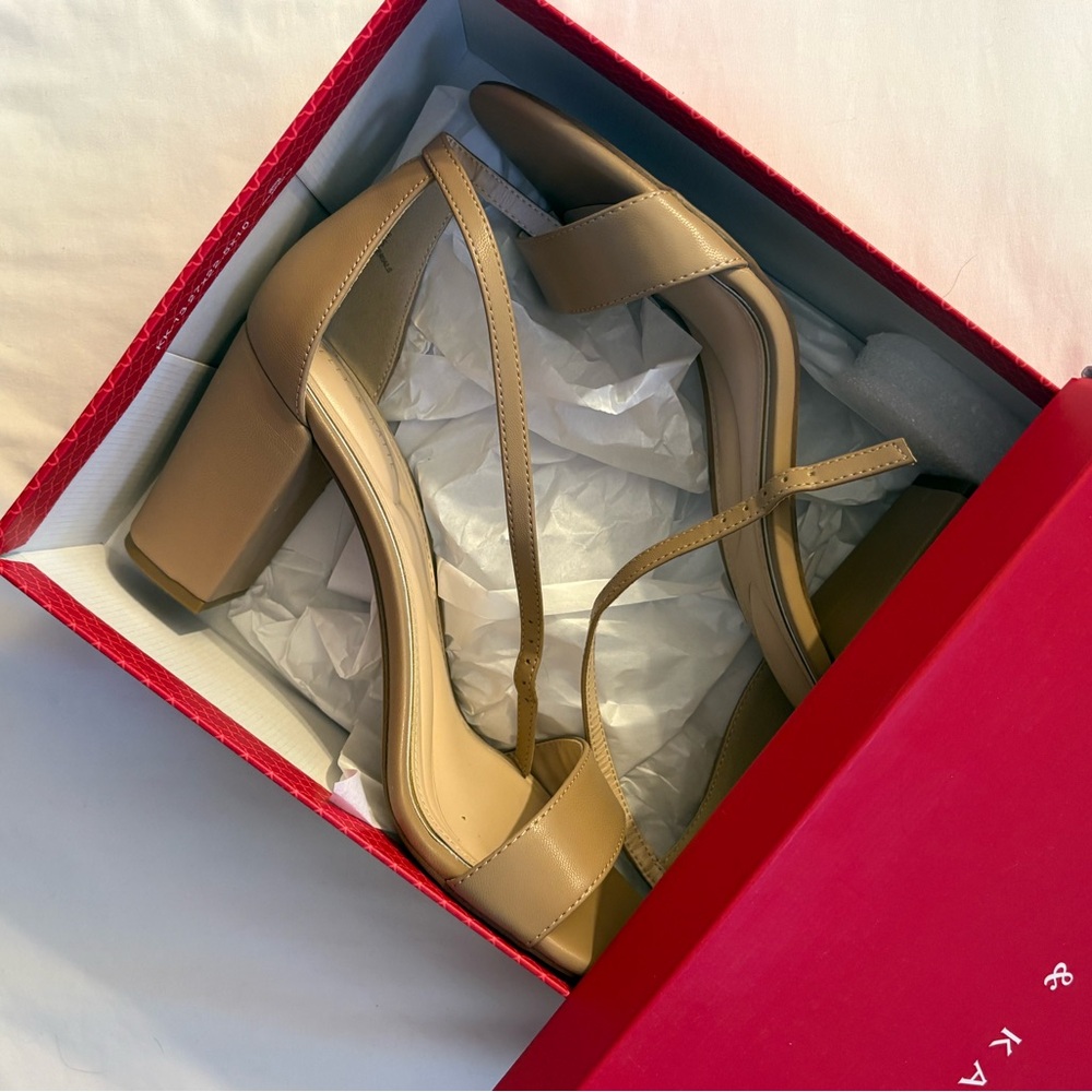 Kelly & Katie Tan Block Heel Sandals